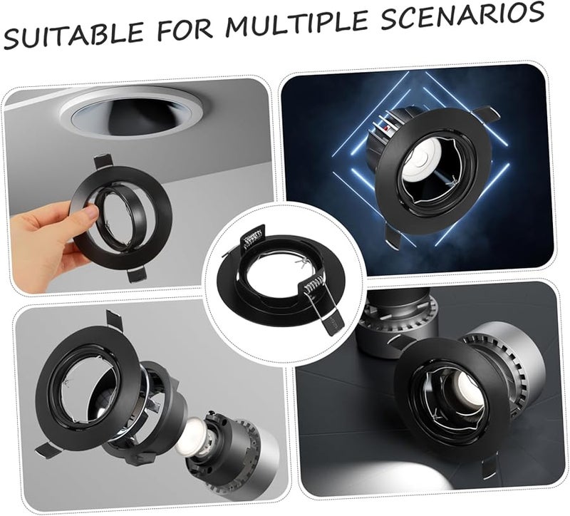 غطاء ضوء أسود مغمور حلقة زخرفية لتقليم أضواء العلبة إضاءة سبوتلايت زخرفية تقليم - Image 5