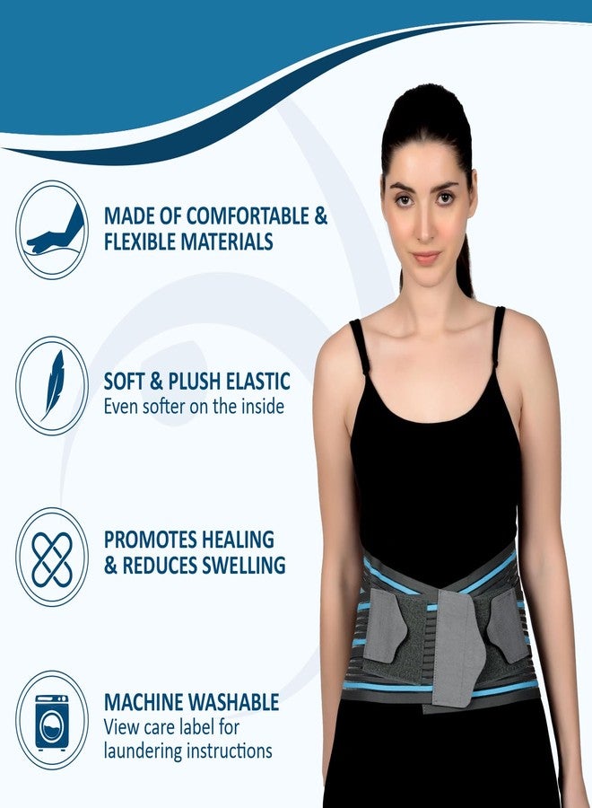 AccuSure Contoured Lumbo Sacral LS Support Belt For Lower Back Brace Support, Posture Correction, Back Pain Relief For Men and Women (XXL) - Image 3