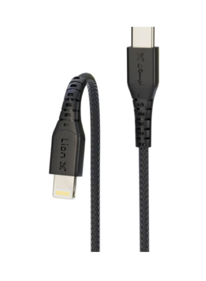 لايون إكس كابل Lion X USB-C إلى iPhone (2 متر) - شحن سريع وأصلي - تصميم من القماش المتين - متوافق مع أجهزة iPhone - Image 3