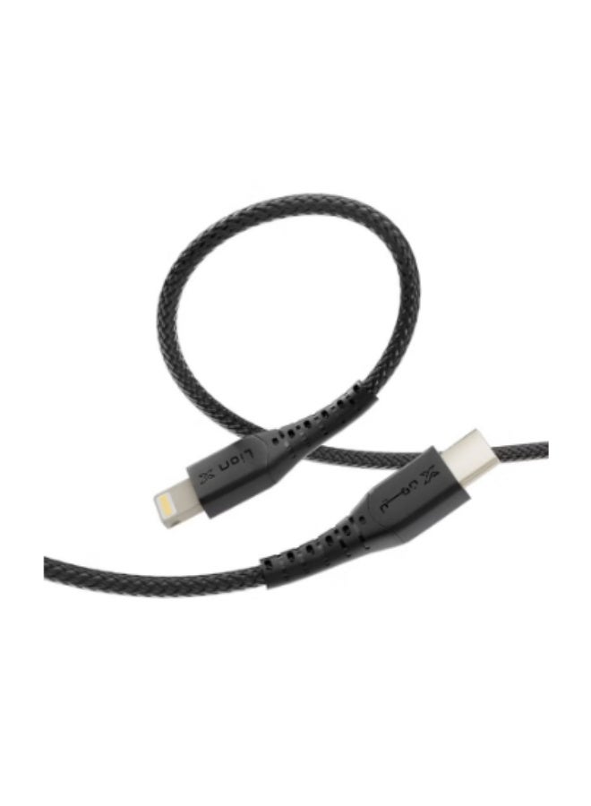 لايون إكس كابل Lion X USB-C إلى iPhone (2 متر) - شحن سريع وأصلي - تصميم من القماش المتين - متوافق مع أجهزة iPhone - Image 2