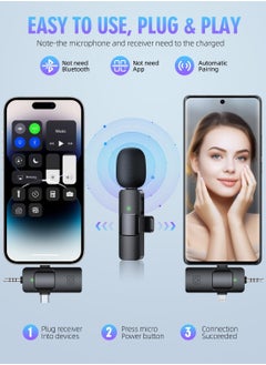 Generic 3-in-1 Wireless Lavalier Microphone with Apple, Android, and 3.5mm Compatibility, Real-time Audio Transmission, and Active Noise Cancellation for High-Quality Recording, Livestream, and Multi-Person Interaction  - Image 4