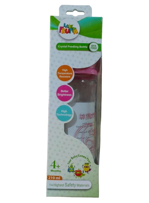 La Frutta Baby Glass Bottle +4m 210ml Pink
