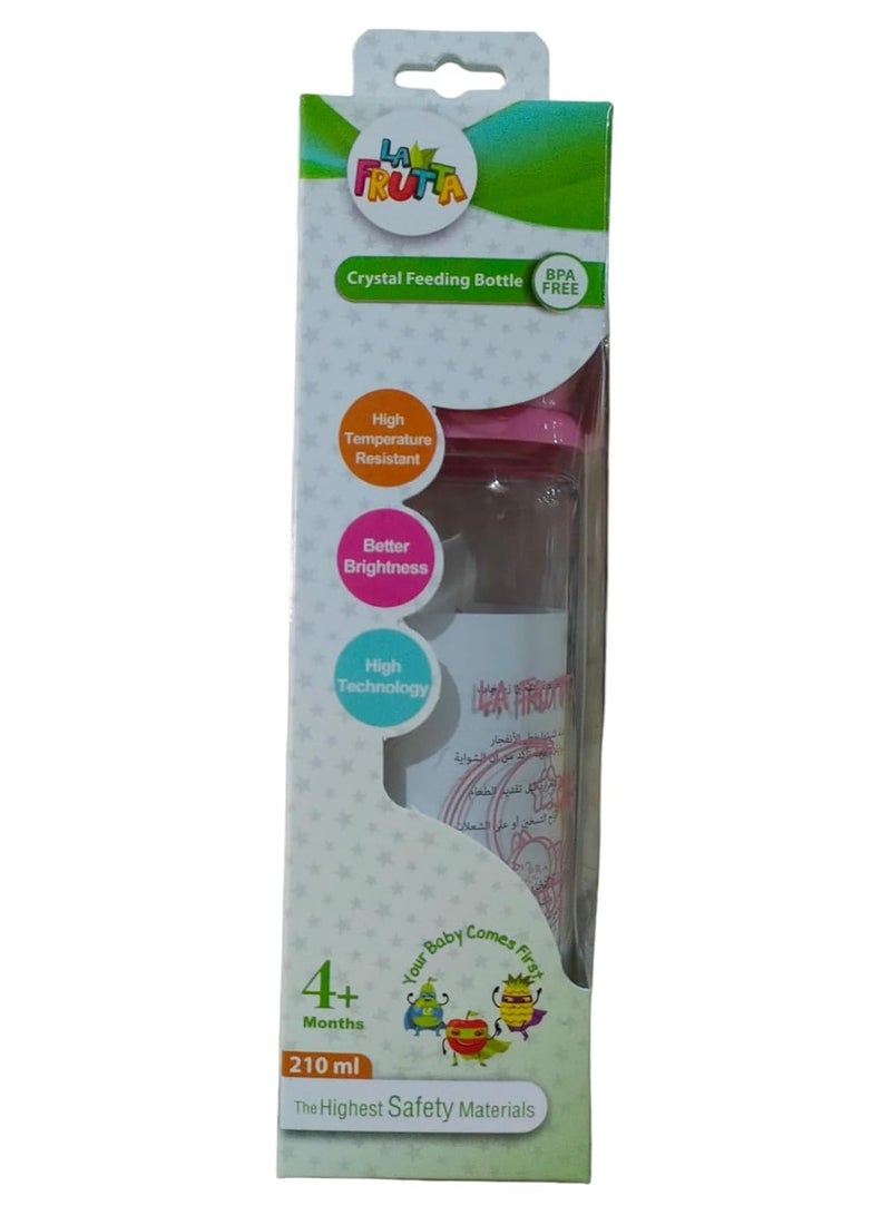La Frutta La Frutta Baby Glass Bottle +4m 210ml Pink