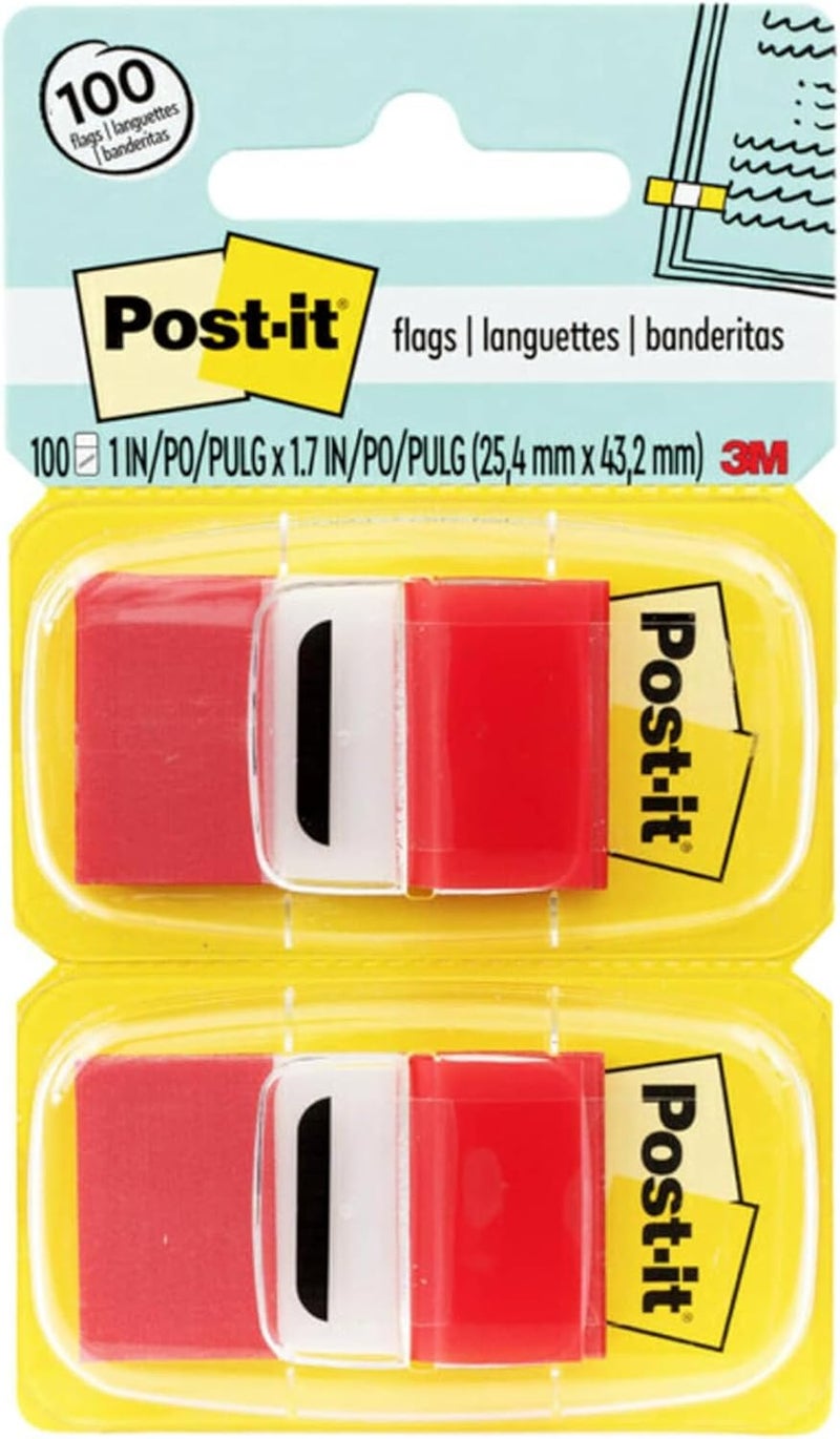 3M Post-it Flags Value Pack - Red, 1 Inch Wide, 600 Flags in 12 Dispensers - Image 1