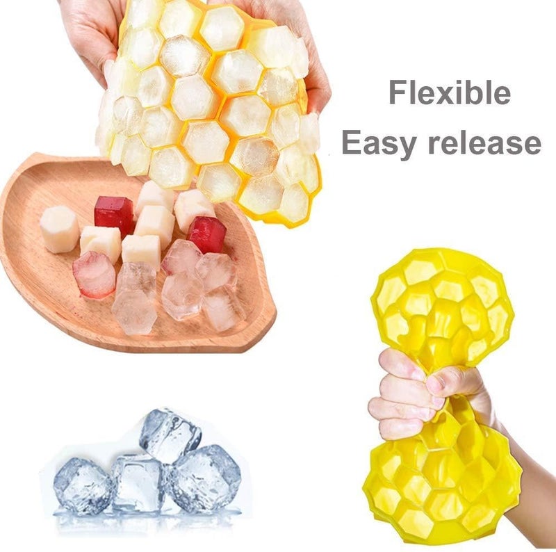 ALKAYAN Alpha.Shop - Flexible Silicone Honeycomb Grid Ice Cube Mold 37 Holes - Multic... - Image 4