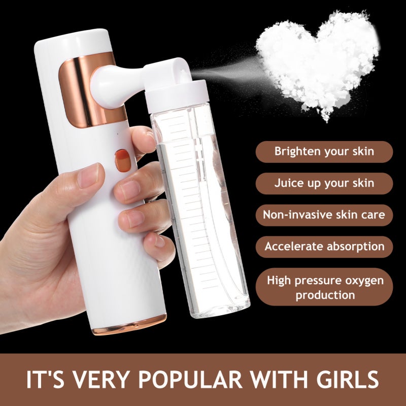 Oxygen Injector: White, Small Lightweight Portable Design - Deeply Cleanses Skin Boosts Oxygen Content, Beauty Oxygenator for Facial Skin Care - Image 5