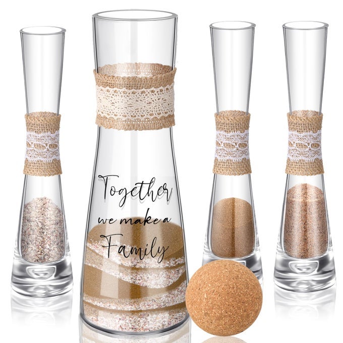 UNITY SAND FOR WEDDING CEREMONY SET INCLUDE CEREMONY VASE SAND CORK STOPPER FOR WEDDINGS ENGAGEMENT ANNIVERSARYRUSTIC