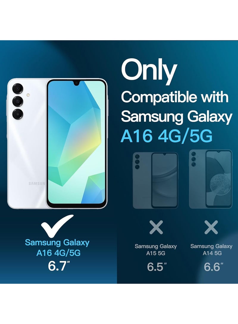 BORTONY 3 Pack Screen Protector for Samsung Galaxy A16 5G/4G Crystal Clear Glass Film Anti-Scratch East to Install 9H Tempered Glass for Galaxy A16 6.7 inch - Image 2