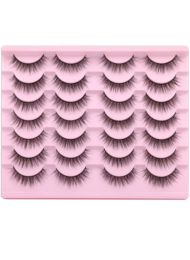 Kiromiro Wispy Lashes 12Mm False Eyelashes Natural Look Short Fluffy Faux Mink Eyelashes Wispies Ripple Strip Lashes Pack 14 Pairs - Image 1