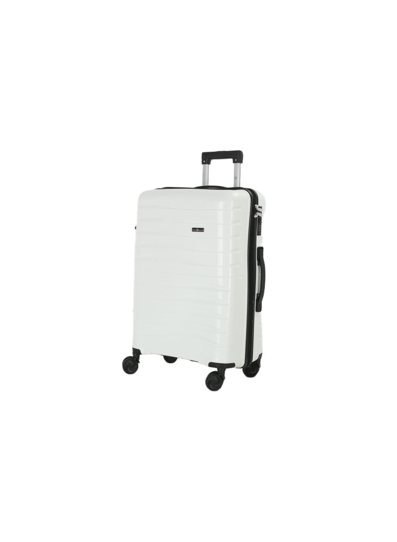 اتش تي مجموعة حقائب سفر إتش تي، من أربع قطع - حقائب سفر صلبة بعجلات دوارة، ومقبض تلسكوبي، وسحابات مقاومة للانحشار (13/20/24/28 بوصة، 13.5/49/76/129 لترًا، طقم سفر خفيف الوزن، لون أبيض) - Image 4