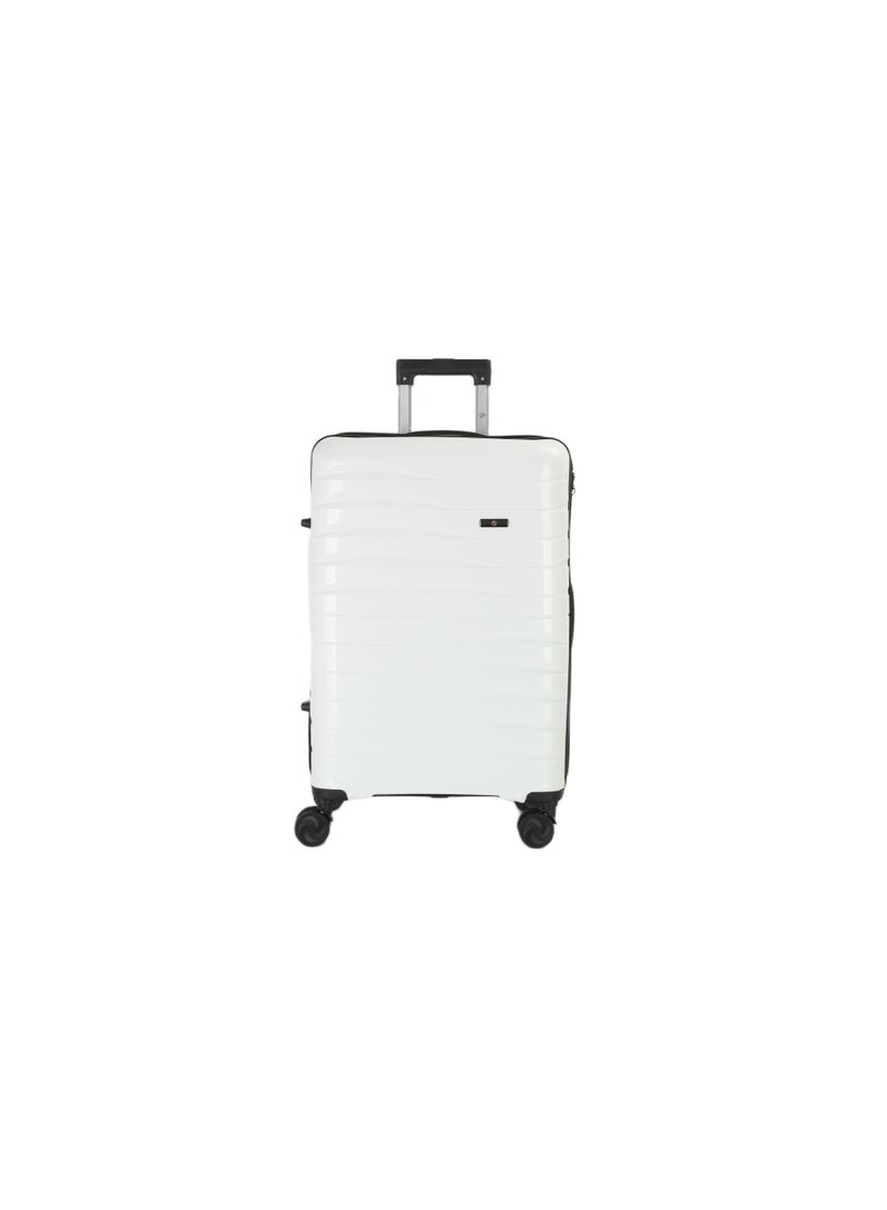 اتش تي مجموعة حقائب سفر إتش تي، من أربع قطع - حقائب سفر صلبة بعجلات دوارة، ومقبض تلسكوبي، وسحابات مقاومة للانحشار (13/20/24/28 بوصة، 13.5/49/76/129 لترًا، طقم سفر خفيف الوزن، لون أبيض) - Image 3