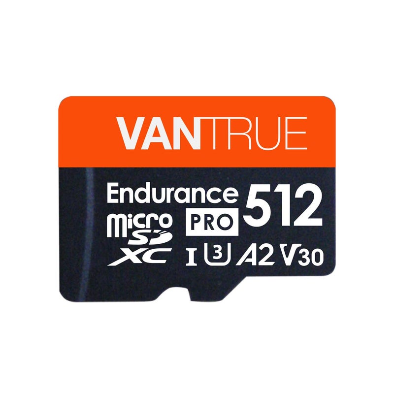 Vantrue 512GB microSDXC UHS-I U3 4K UHD Video High Speed Transfer Monitoring SD Card with Adapter for Dash Cams, Body Cams, Action Camera, Surveillance & Security Cams - Image 1
