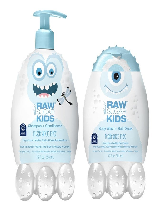 RAW SUGAR Kids' 2-in-1 Body Wash + Bath Soak - Sensitive - Image 1