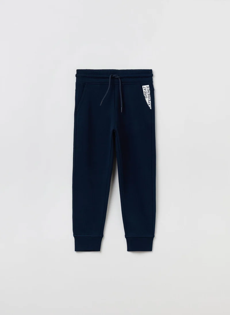 او في اس Ovs Boys Fleece Joggers With Drawstring And Print