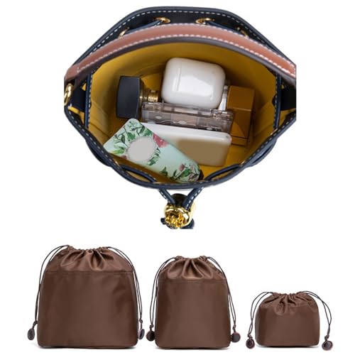 YOGOTEU Purse Organizer Insert for Bucket Bag, Drawstring Designed, Nylon Inner Bag - Image 2