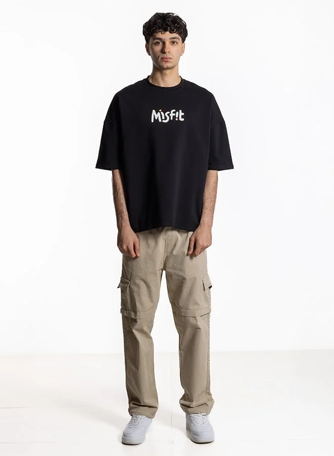 SHAPES SLOGAN PRINTED T-SHIRT