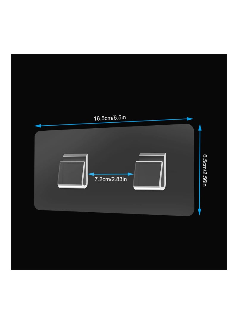 Shower Caddy Adhesive Replacement Sticker Flat Hook Adhesive Shower Caddy Hooks Flat Hook Flat Shower Caddy Hooks Transparent Strong Hook for Bathroom Shower Organizer Hanging Kitchen 8 Pack - Image 5