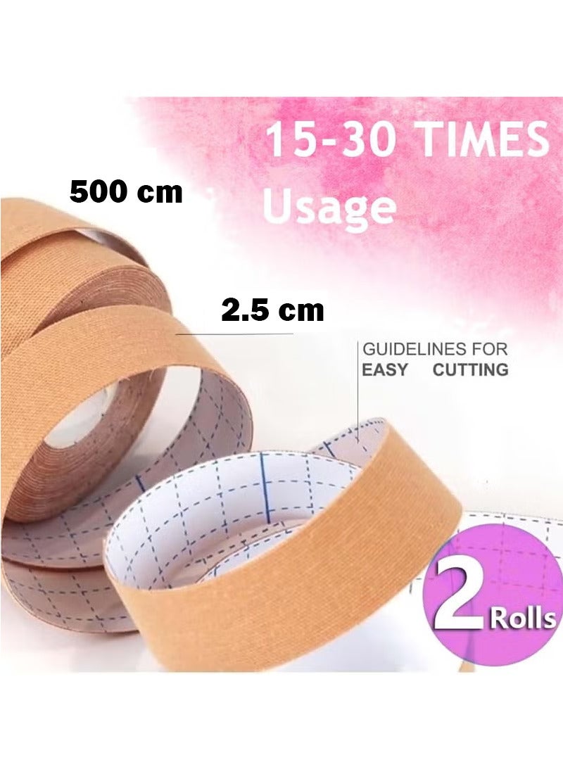 اترجسز 2 لفة الوجه إزالة التجاعيد الشريط ، مرونة الوجه لاصق الرقبة العين الذقن المزدوج سحب الشريط مكافحة التجاعيد التصحيح العناية بالبشرة الجبهة الرقبة سحب الشريط شد الجلد - Image 3