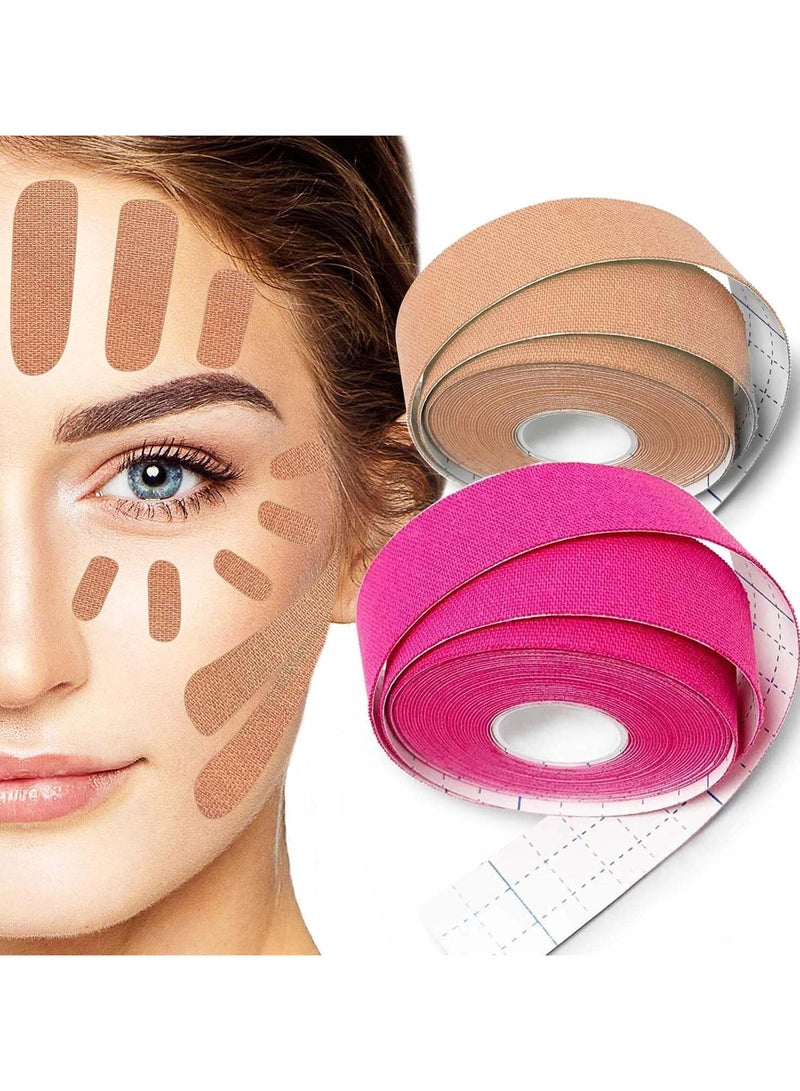 اترجسز 2 لفة الوجه إزالة التجاعيد الشريط ، مرونة الوجه لاصق الرقبة العين الذقن المزدوج سحب الشريط مكافحة التجاعيد التصحيح العناية بالبشرة الجبهة الرقبة سحب الشريط شد الجلد - Image 1