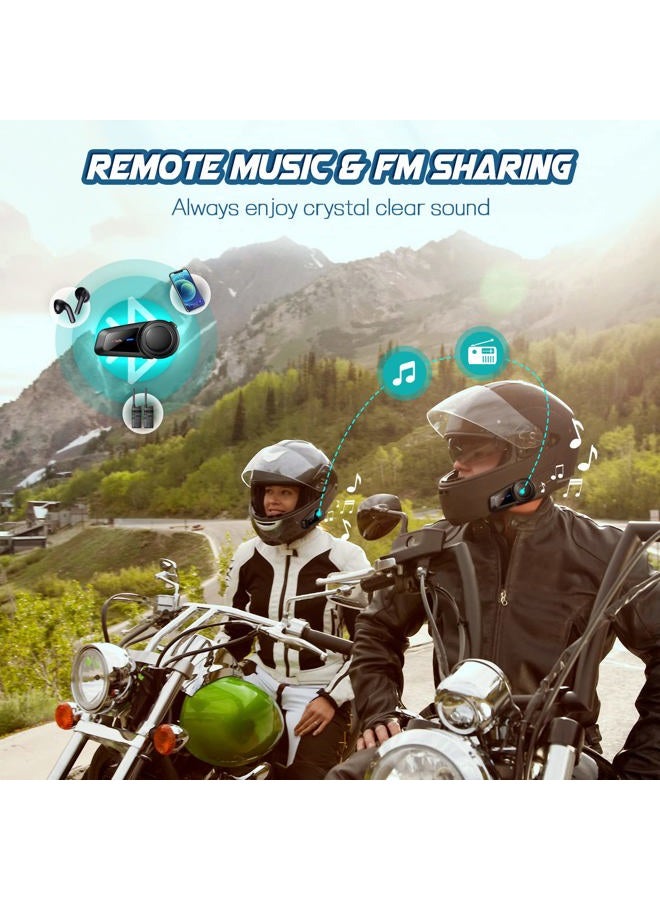 MAXTO Motorcycle Bluetooth Headset, M2 Group Motorbike Helmet Communication Systems 6-Way BT5.0 Waterproof Intercom 1000M Range with FM Radio,Siri,Voice dial for Ski/ATV/Full/Half Face(M2 2 Pack) - Image 5