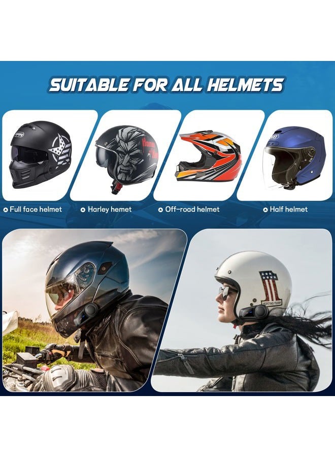MAXTO Motorcycle Bluetooth Headset, M2 Group Motorbike Helmet Communication Systems 6-Way BT5.0 Waterproof Intercom 1000M Range with FM Radio,Siri,Voice dial for Ski/ATV/Full/Half Face(M2 2 Pack) - Image 4
