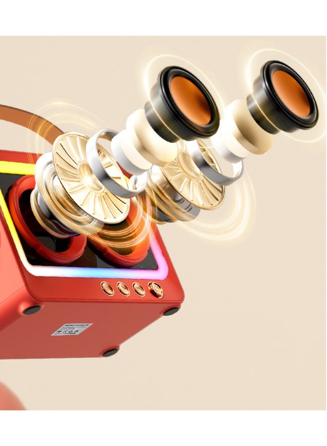 نيوترل مكبر صوت بلوتوث محمول C40 للاستخدام في الهواء الطلق مزود بفتحة لبطاقة الذاكرة ومضخم صوت وإضاءة RGB نابضة بالحياة وتشغيل الموسيقى واستقبال المكالمات. مثالي للألعاب ومشاهدة الأفلام وحفلات أعياد الميلاد وتناول الطعام في الهواء الطلق والمزيد. (أحمر) - Image 5