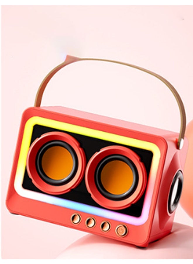 نيوترل مكبر صوت بلوتوث محمول C40 للاستخدام في الهواء الطلق مزود بفتحة لبطاقة الذاكرة ومضخم صوت وإضاءة RGB نابضة بالحياة وتشغيل الموسيقى واستقبال المكالمات. مثالي للألعاب ومشاهدة الأفلام وحفلات أعياد الميلاد وتناول الطعام في الهواء الطلق والمزيد. (أحمر) - Image 3