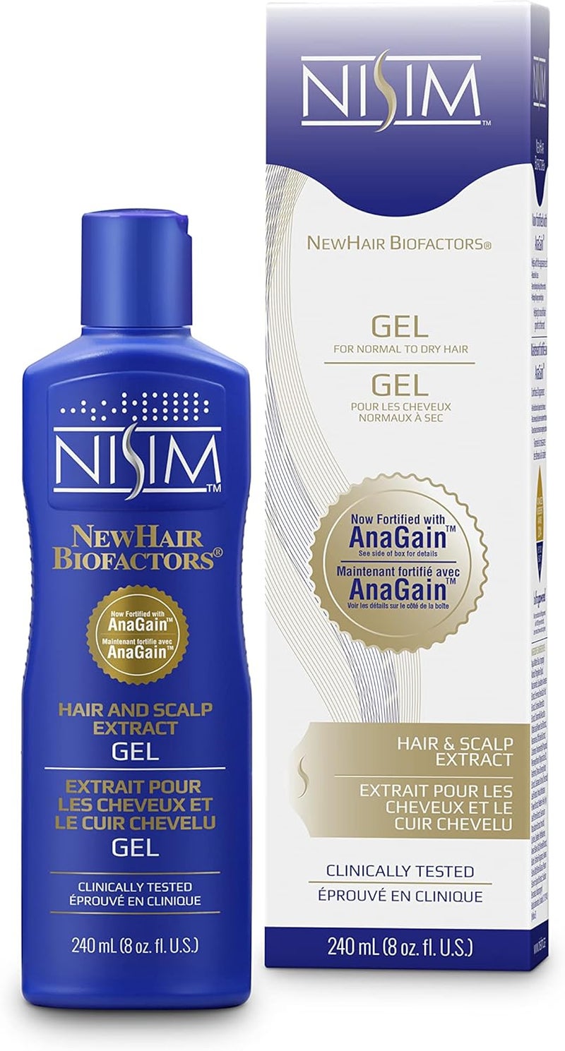 Nisim NISIM NewHair BioFactors Hair and Scalp Gel with AnaGain - Specially Formulated for Normal to Dry Hair to Maximize Natural Growth Cycle (8 Ounce / 240 Milliliter)