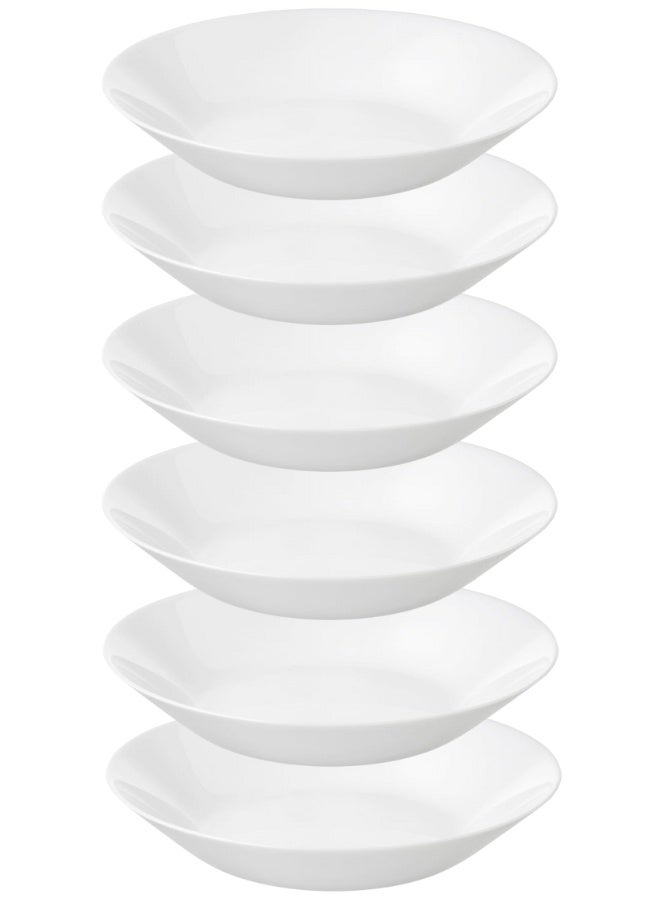OFTAST 6-Piece Porcelain Dinner Deep Plate 20Cm Dishwasher And Microwave Safe. White. - Image 1
