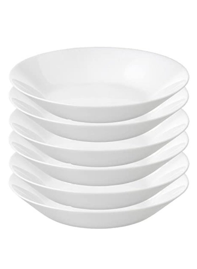 OFTAST 6-Piece Porcelain Dinner Deep Plate 20Cm Dishwasher And Microwave Safe. White. - Image 2