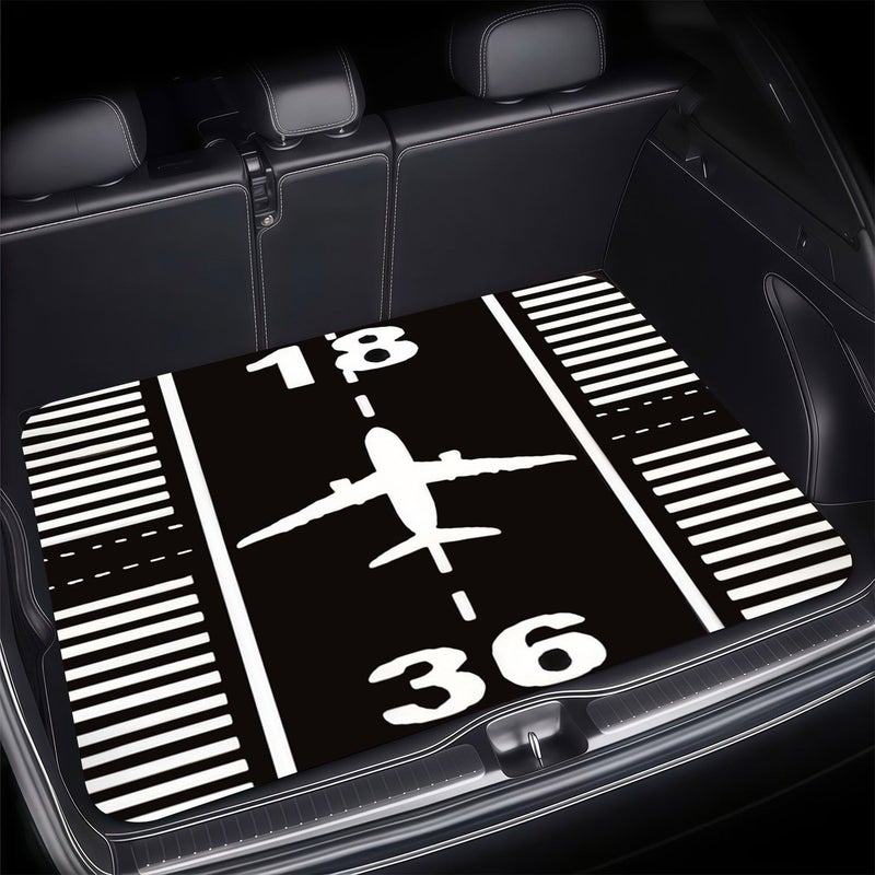 Airport Runway Car Trunk Mat 1pc Stylish Design Unique Touch - Image 1