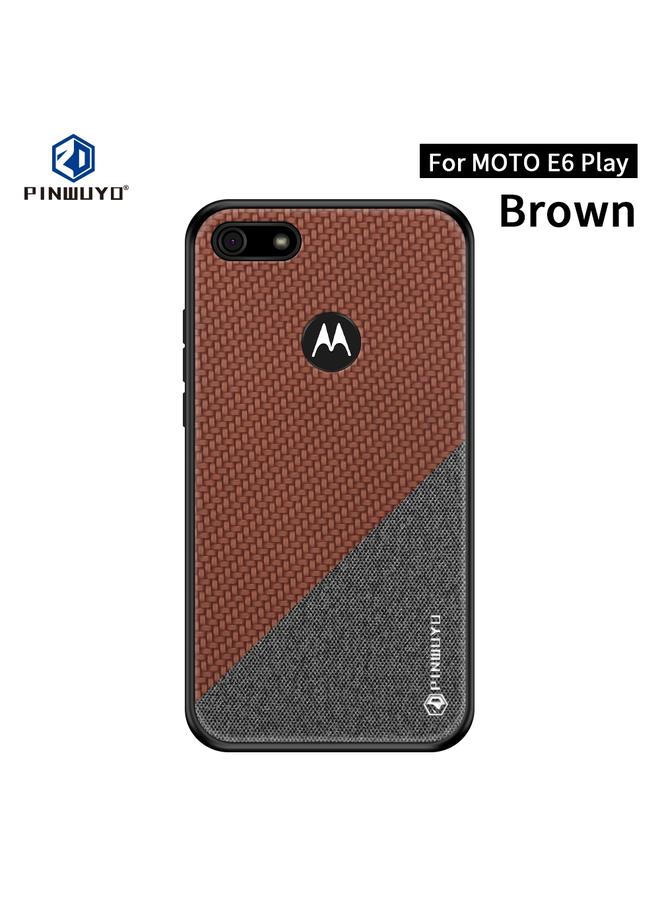 Case For Motorola Moto E6 Play Rong Series Shockproof PC + TPU+ Chemical Fiber Cloth Protective Cover