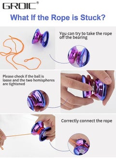 GROIC YOYO Responsive,Professional Metal Yoyo, Premium Plastic Yoyo,Yoyo with Bearing for Advanced Yoyo Players + Glove  - Image 4