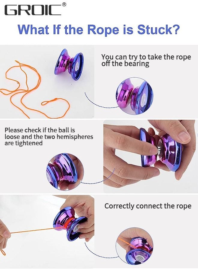 GROIC YOYO Responsive,Professional Metal Yoyo, Premium Plastic Yoyo,Yoyo with Bearing for Advanced Yoyo Players + Glove  - Image 4