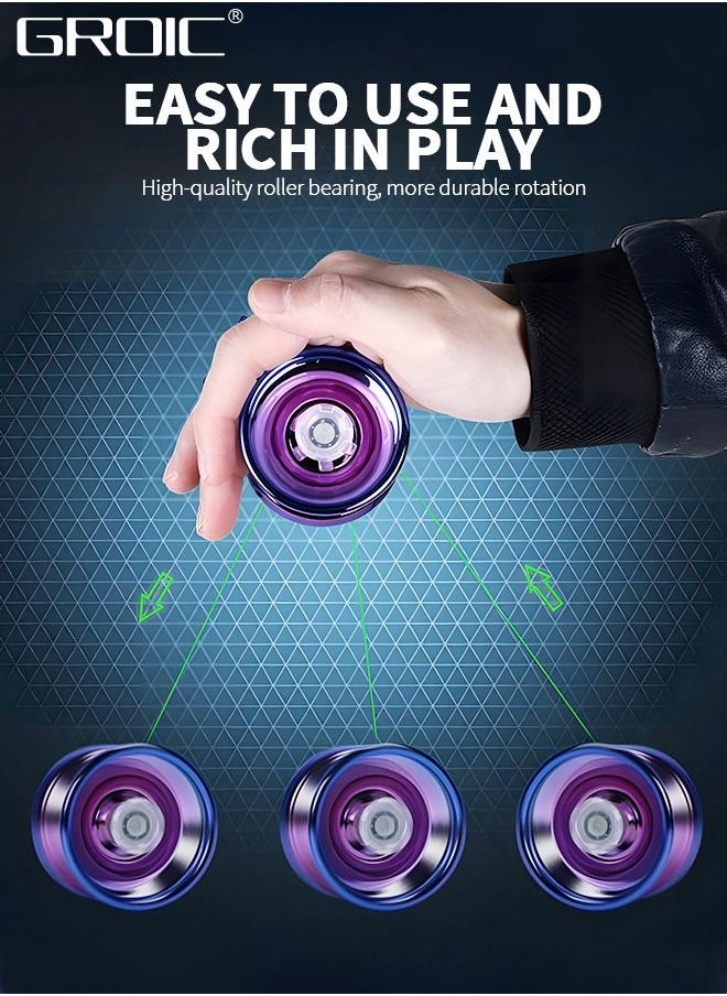 GROIC YOYO Responsive,Professional Metal Yoyo, Premium Plastic Yoyo,Yoyo with Bearing for Advanced Yoyo Players + Glove  - Image 3