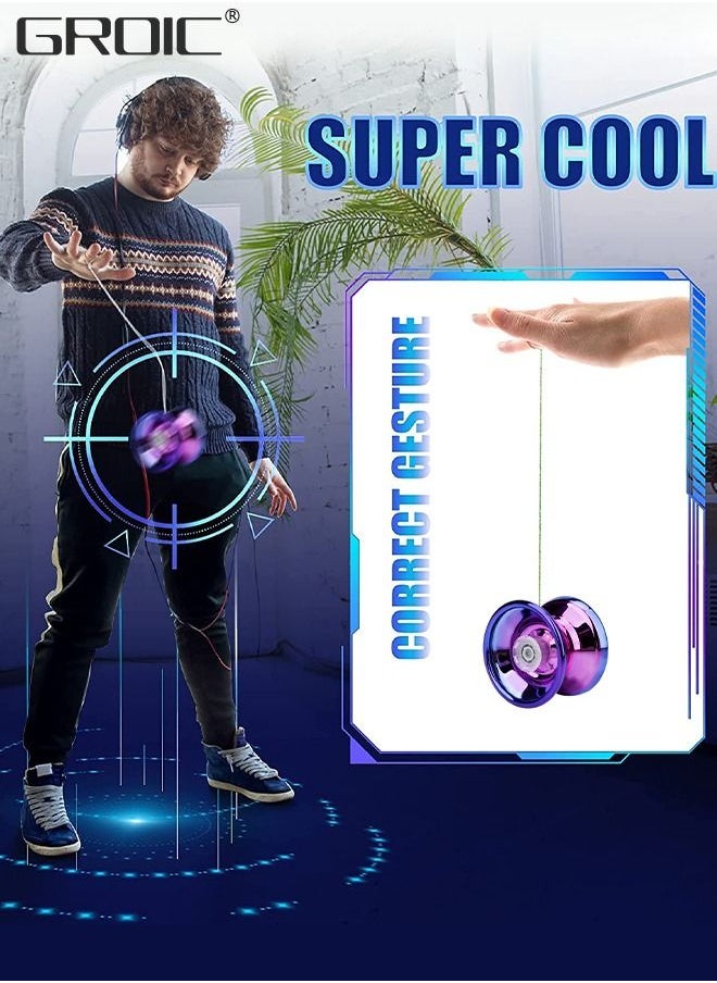 GROIC YOYO Responsive,Professional Metal Yoyo, Premium Plastic Yoyo,Yoyo with Bearing for Advanced Yoyo Players + Glove  - Image 2