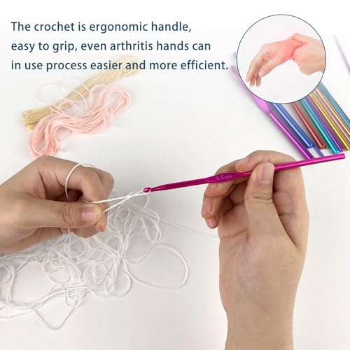 HSYMQ 14PCS Aluminum Crochet Hooks Knitting Needles Craft Yarn 2.0mm/2.5mm/3.0mm/3.5mm/4.0mm/4.5mm/5.0mm/5.5mm/6.0mm/6.5mm/7.0mm/8.0mm/9.0mm/10.0mm - Image 4