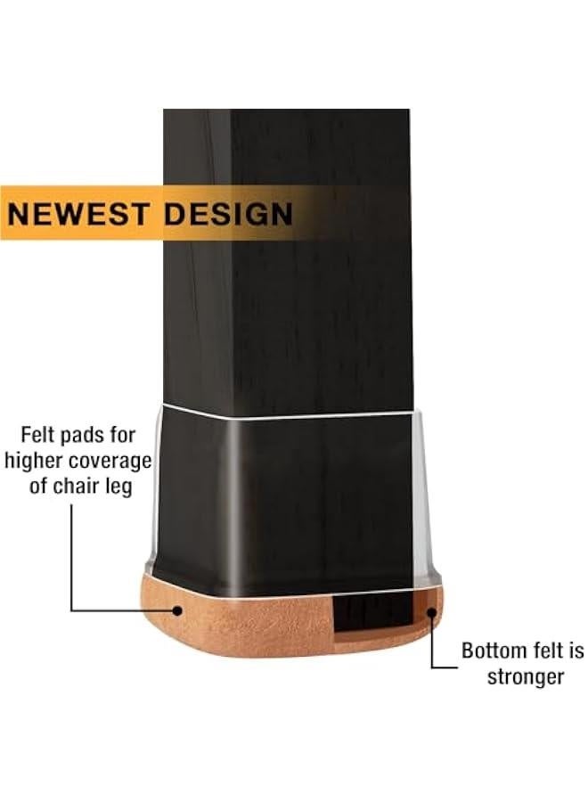 32 Pcs Chair Leg Floor Protectors Square, Silicone Chair Leg Protectors for Hardwood Floors, Chair Leg Caps Covers Protect Wooden Floors from Scratching, Thick, Won't Tear (Fit: 0.94''–1.45'') - Image 4