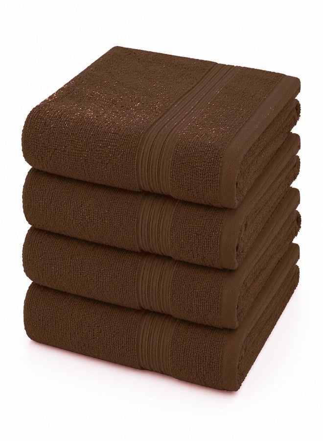THE HAPPY POD Bath Bliss Essentials Face Towel Pack Cotton | 380 GSM | 30 cm x 30 cm | 4 Pc Pack | Chocolate - Image 1