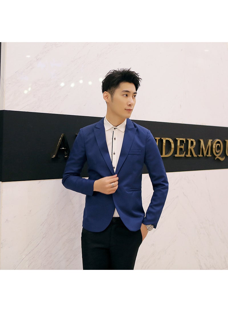 Generic Mens Fashion Slim Fit Solid Blazer Royal Blue 