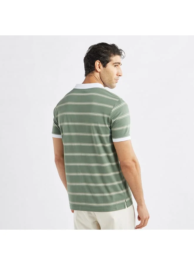 Splash FAV Striped Polo T-shirt with Short Sleeves
