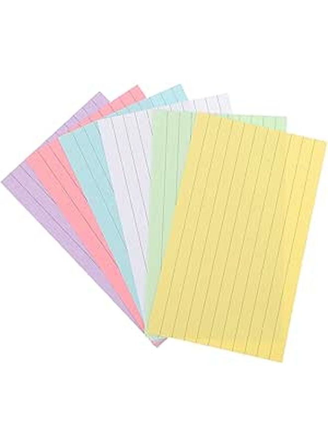 300 بطاقة فهرسة ملونة بخطوط للدراسة في المكتب وكتابة الملاحظات النابضة بالحياة - Image 1
