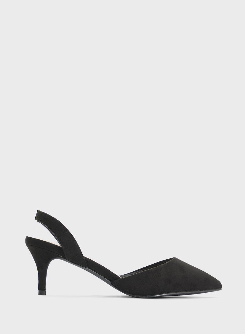 Spot-On Mid Heel Pump With Slingback - Image 1