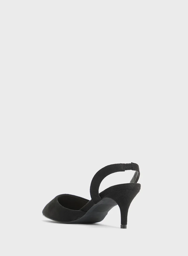 Spot-On Mid Heel Pump With Slingback