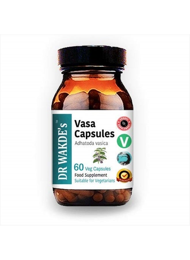 London DR WAKDE'S Vasa Capsules (Adulasa, Adhatoda vasica, 60 Veg Caps, Plant-Based Supplement, Ayurvedic Herb, All Natural, Vegan) - Image 1