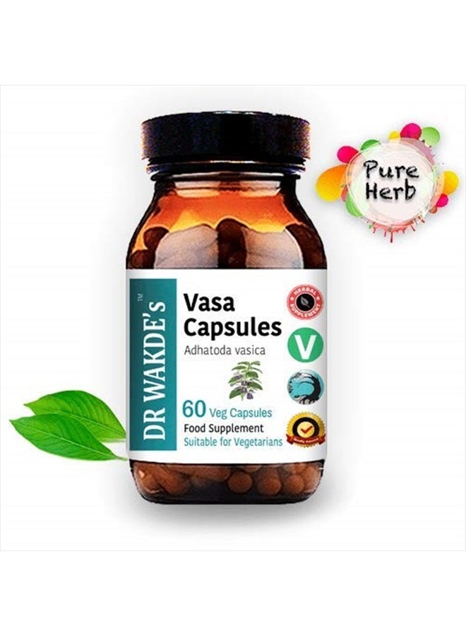 London DR WAKDE'S Vasa Capsules (Adulasa, Adhatoda vasica, 60 Veg Caps, Plant-Based Supplement, Ayurvedic Herb, All Natural, Vegan) - Image 2
