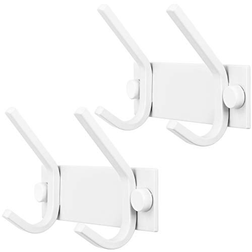 WEBI Coat Rack Wall Mount,8 Hooks,24" Long Coat Hooks Wall Mounted,Coat Hanger Wall,Hook Rack,Jacket Hooks for Hanging Coats,Hat,Clothes,White,2 Packs - Image 1