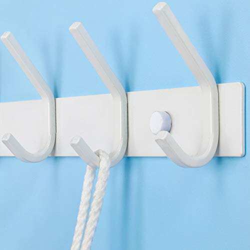 WEBI Coat Rack Wall Mount,8 Hooks,24" Long Coat Hooks Wall Mounted,Coat Hanger Wall,Hook Rack,Jacket Hooks for Hanging Coats,Hat,Clothes,White,2 Packs - Image 3