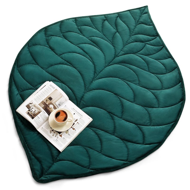 Kaisa Weighted Lap Blanket 5 lbs 41 x 53 Cozy Luxury Crystal Velvet Small Weighted Blanket for Adults Portable Travel Weighted Blanket for Relaxation AllSeason Blanket Machine Washable Green