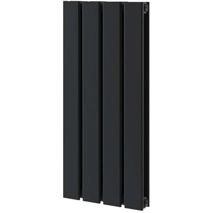 PINTA HORIZONTAL COMPACT RADIATOR DOUBLE FLAT PANEL COLUMN SLIM DESIGNER RADIATOR 600 X 272MM  MATT BLACK - Image 3